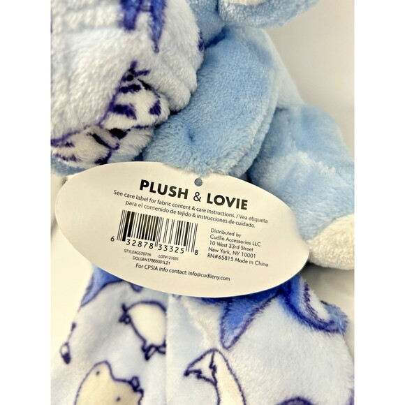 Little Beginnings Blue Elephant Plush Lovey Animals Security Blanket Baby Lovie - Picture 11 of 13